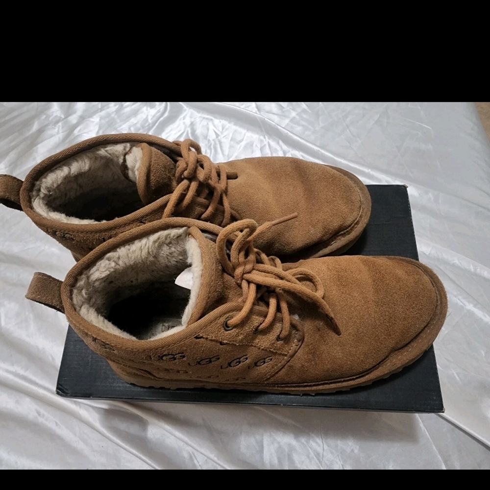 Brown Suede Ugg Boots with Fur Lining